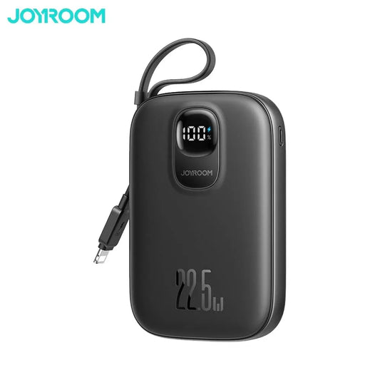 Batterie Externe Power Bank Charge Rapide JOYROOM JR-PBF18 10000mAh 22.5W (avec Câble Lightning Rétractable) Noir