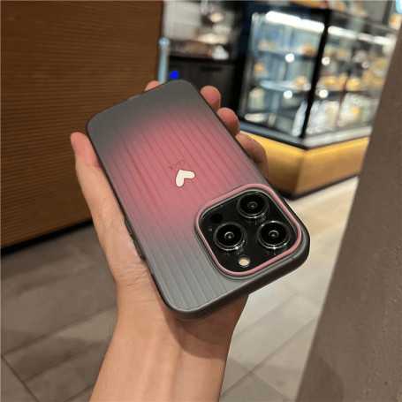 Coque stylée en TPU translucide effet cœur flouté dégradé – Noir